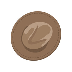Brown hat in boho style vector illustration. Vintage outfit design element and accessory, hat isolated on white background. Fashion, Bohemian style concept