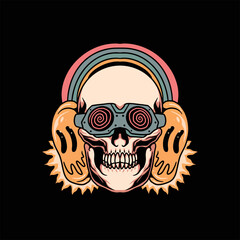 trippy machine illustration vector design