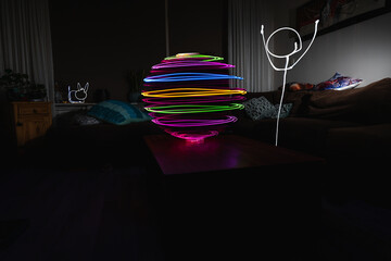 Light painting in the livingroom