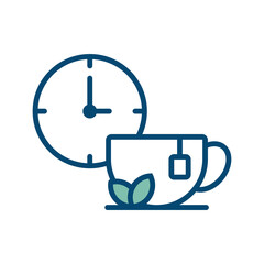 Obraz premium tea time icon vector design template in white background