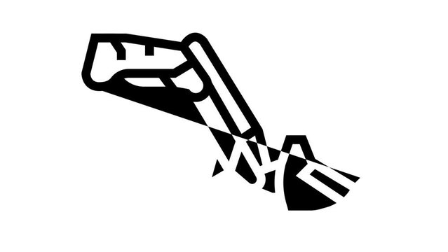 front end loader farm tool line icon animation
