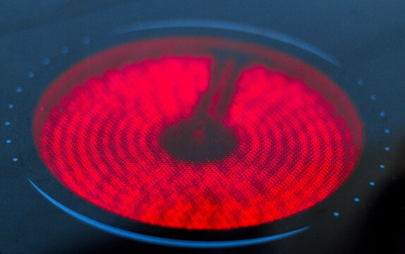 Bright Red Hot Cooker Hob