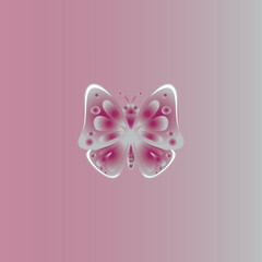 pink background with butterflies