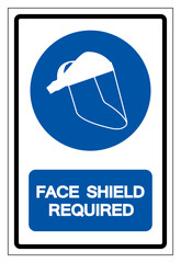 Face Shield Required Symbol Sign ,Vector Illustration, Isolate On White Background Label. EPS10