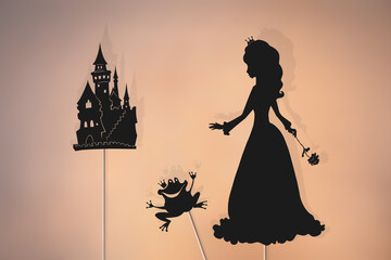 Princess and Frog shadow puppets