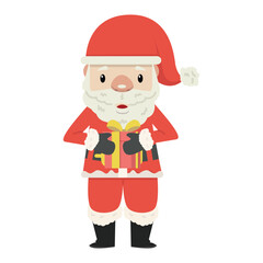 happy Santa Claus hold gift cartoon