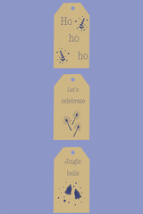 Greeting tags set with hand drawn labels