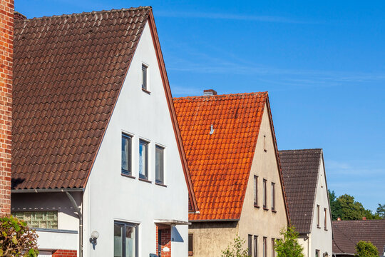 Wohnhäuser, Einfamilienhäuser, Wohngebäude, Osterholz-Scharmbeck, Niedersachsen, Deutschland