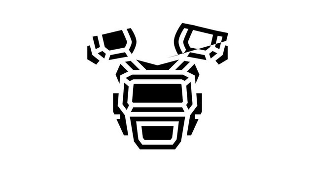 armor viking line icon animation
