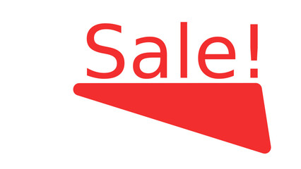 A transparent sale sign design element.