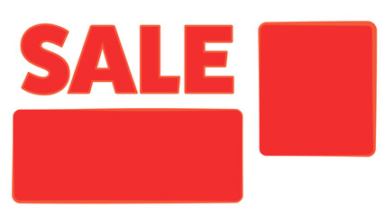 A transparent sale sign design element.