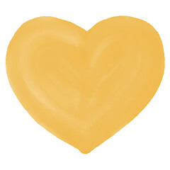 Yellow heart watercolor illustration