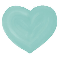 Blue heart watercolor illustration