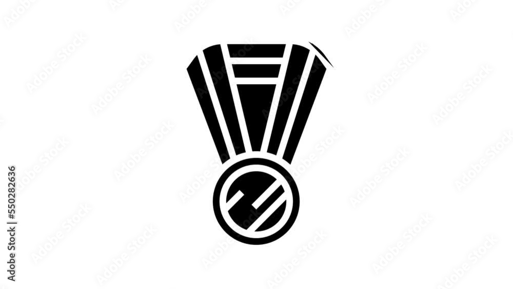 Sticker gold medal line icon animation