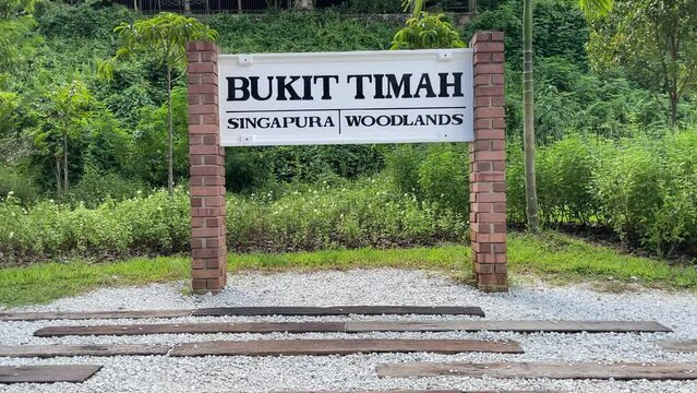 Reveal signage of Bukit Timah Railway Station in Singapore.