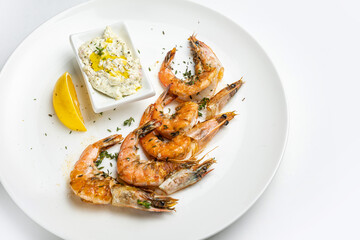 a delicious seafood dish in a restaurant
