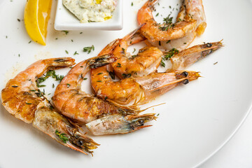 a delicious seafood dish in a restaurant
