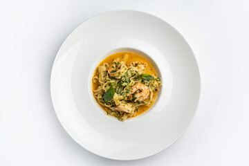 a delicious seafood dish in a restaurant
