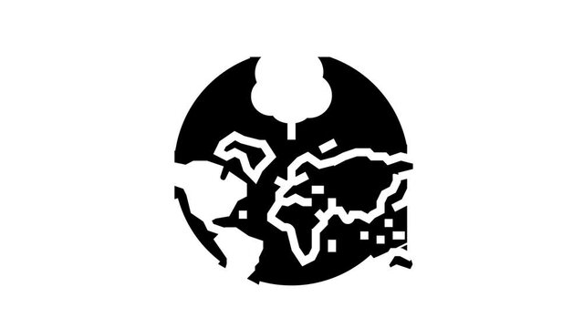 deforestation map glyph icon animation