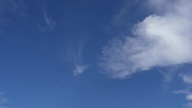 Sky Background Material Beautiful blue sky and clouds Cloud movement Wind flow Videos	動画
