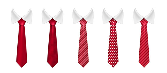 Vector men ties template. Necktie collection
