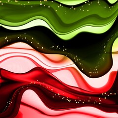 Christmas Alcohol Ink Art and Glitter Background