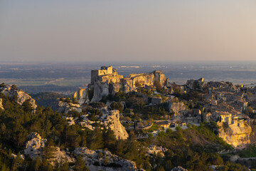 Medieval castle and village, Les Baux-de-Provence, Alpilles mountains, Provence, France