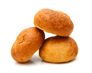 Bread and rolls isolated on white