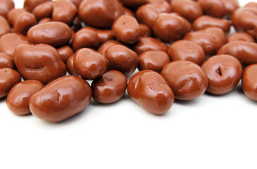 Chocolate candy on white background 