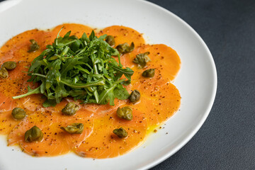 delicious carpaccio in the restaurant

