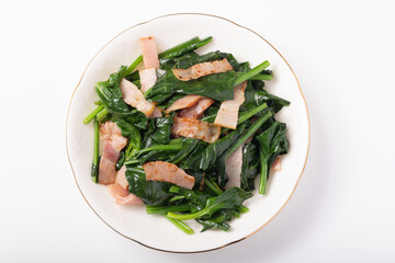 ほうれん草とベーコンのバター炒め