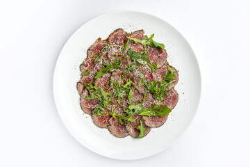 delicious carpaccio in the restaurant

