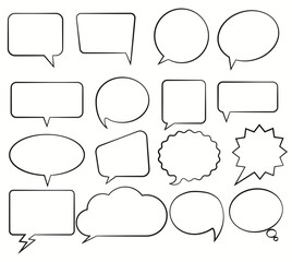 Set of speech bubbles. Comic Retro empty bubble. Vector