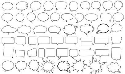 Speech bubbles set. Comic Retro empty bubble. Vector