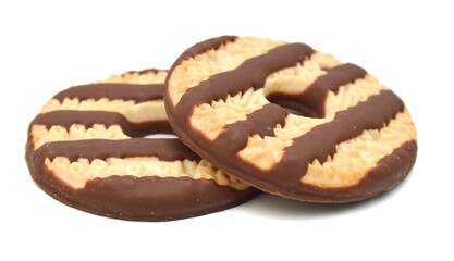 Chocolate cookie isolated on white background