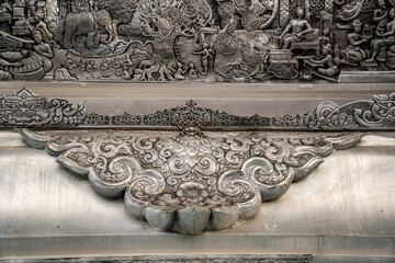silver engravings of the Silver Temple in Chiang Mai (North of Thailand)