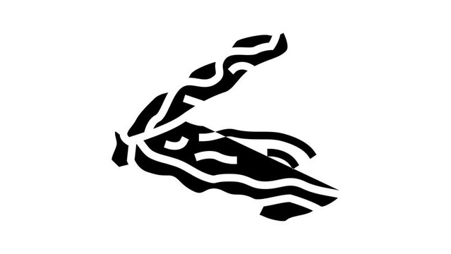 oyster opened shell glyph icon animation