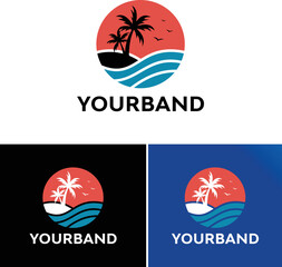 Modern Summer logo design template