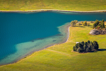 Above Sils lake and Maloja from upper Engadine, Graubunden, Switzerland