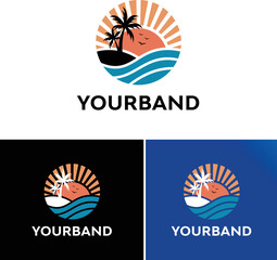 Creative summer brand logo design template