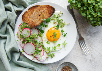 Rye bread  with fried egg