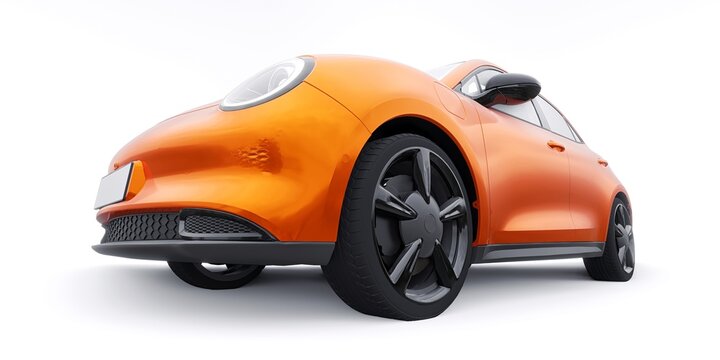Paris, France. May 6, 2022. Great Wall Motors ORA. Electric hatchback car. 3D illustration.