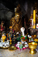 Ancient hermit or antique ruin eremite statue for thai people traveler travel visit respect praying...