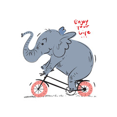 Cute elephant cartoon animal character icon mascot vector illustration.