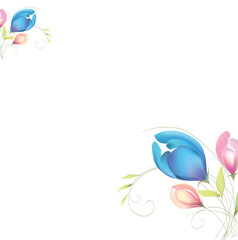 Fototapeta na wymiar watercolor flowers vignette colorful template for design vintage blooming background vector