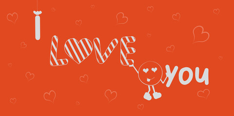 Love, heart vector illustration for Valentine's day