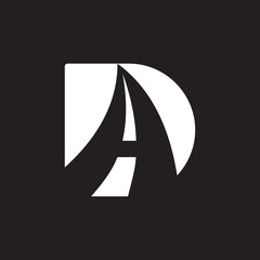 letter da logo design  Vector Image , logo letter da combination , logo letter d road abstract 