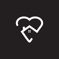 Love home logo heart and house icon combination Vector Image