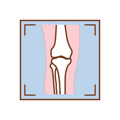X-ray icon in flat style. Radiology, scanning, medicine, skeleton, bone, technology, medical concept. X-ray symbol illustration isolated on white background. Vector eps 10
