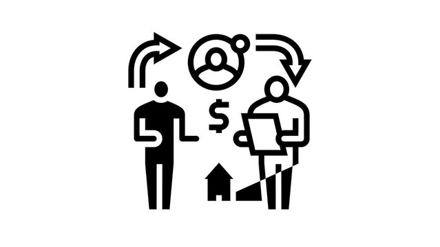escrow account property estate home line icon animation